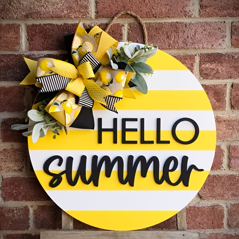 TEMU [3d] Front Door Decorations, Summer 3d Door Hangings, Summer Wreath Porch Decorations, Home Decorations, Summer Decorations, Front Door Signs, Farmhouse Decorations