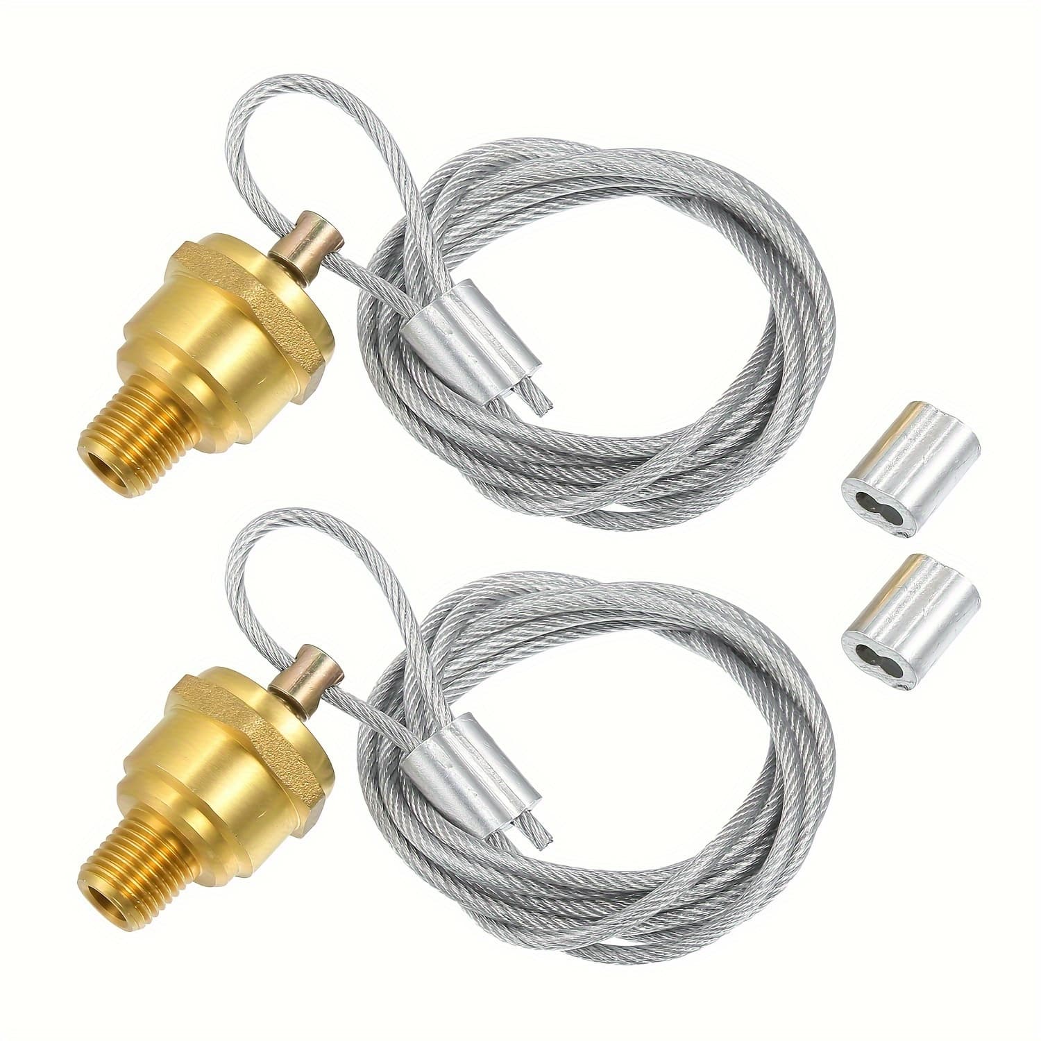 TEMU X Autohaux 2 Pair Drain Valve Plug Fitting 1/4" Npt With 60" Cable Valve For Semi Trucks For Manual Brake Reservoir Drain Valve 12105 N3613ad, Vmrs 013010192