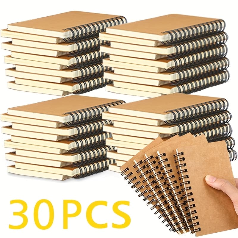 TEMU 30 Packs Mini Pocket Spiral Lined Notebooks, Paper Cover, 5×3, Ruled Notebooks Bulk, Hardcover Journal Notepad Travel Notebooks, Back To School Supplies For Office School