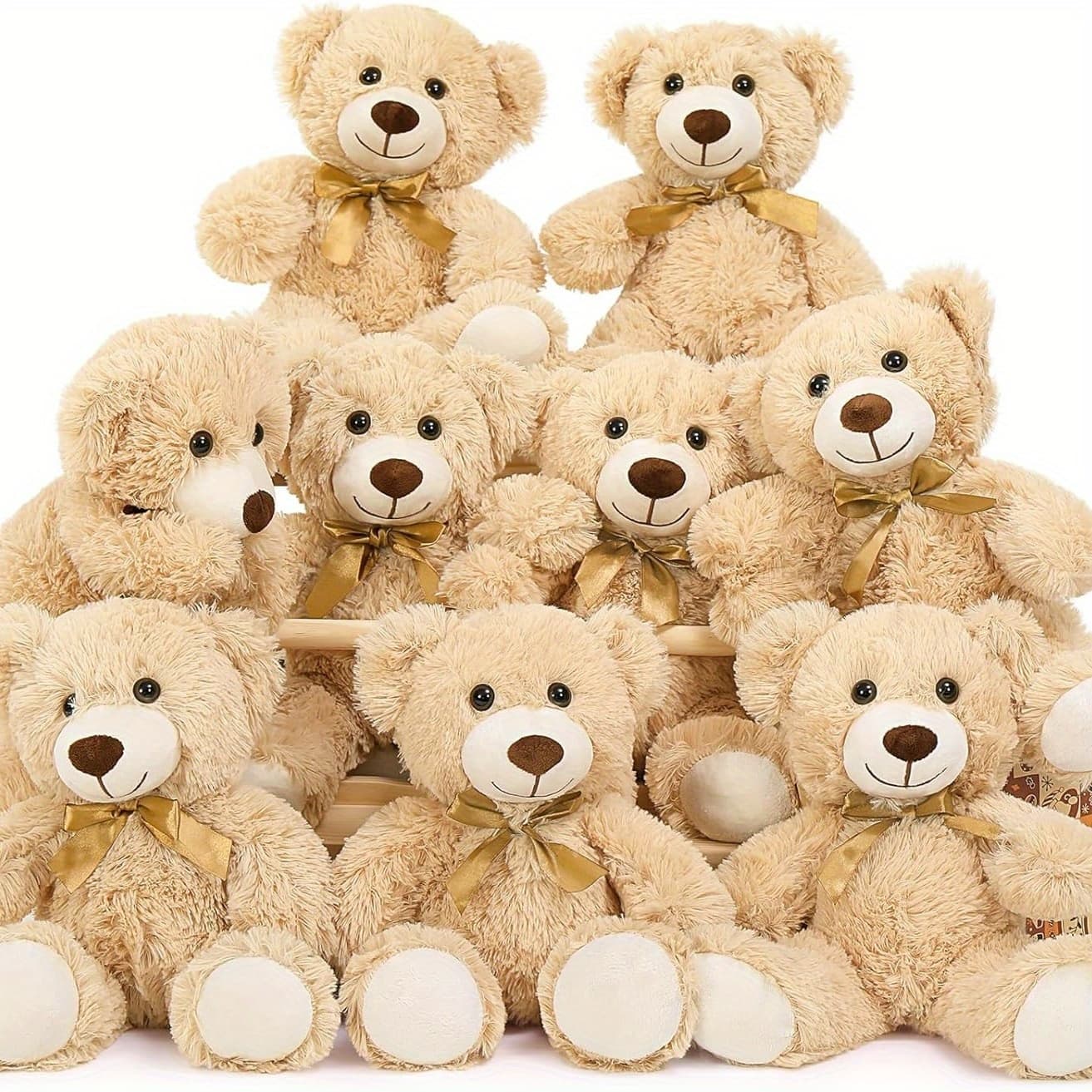 TEMU 8 Bulk Teddy , Small Khaki Plush Toys, Stuffed Animals In Bulk, Small Soft , Plush Decorations For Weddings, Birthdays, Christmas, And Parties