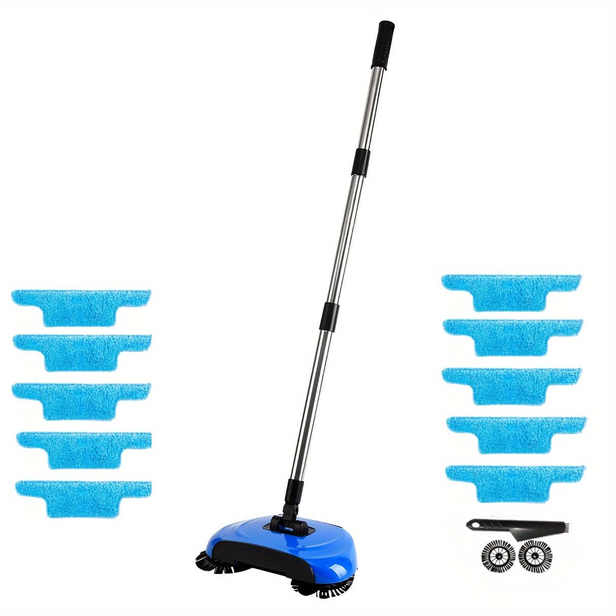 TEMU Hand-push Rotating Broom, Dustpan, And Mop - No Electricity Required, The Floor Cleaning Tool