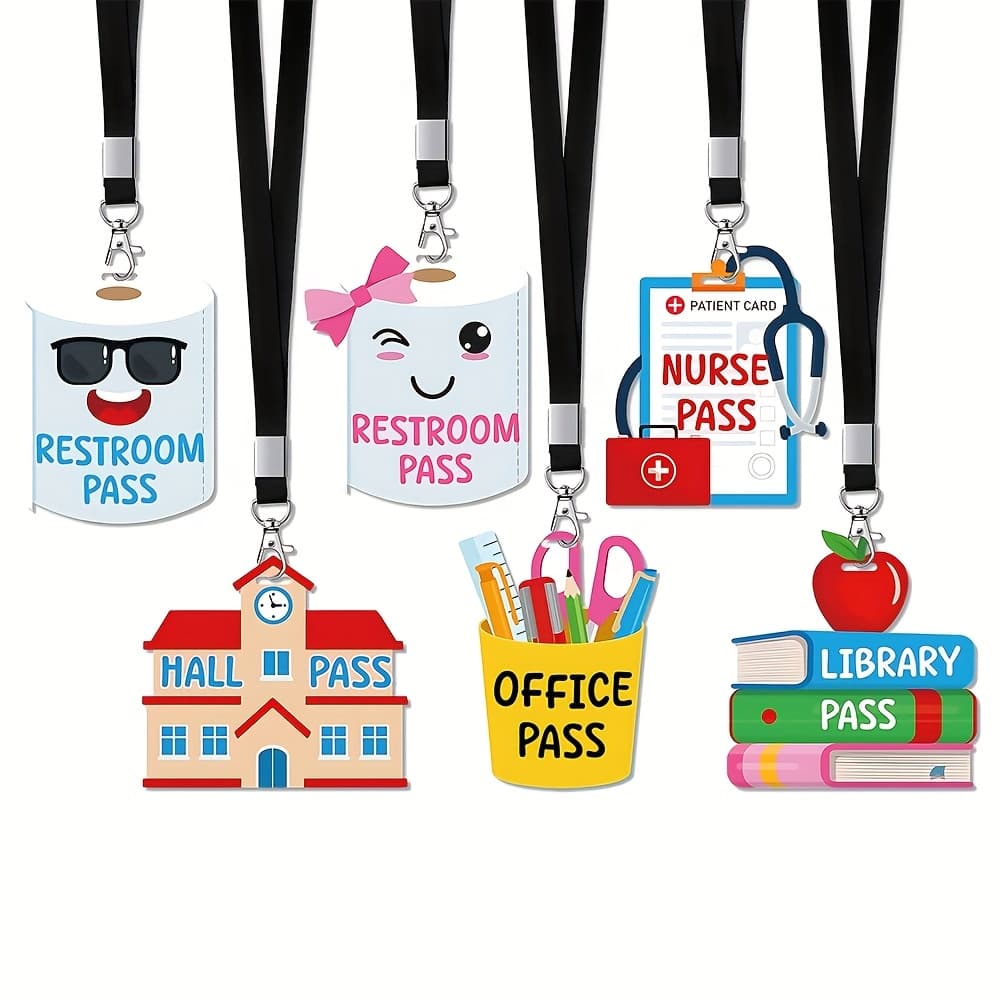 TEMU A Set Of 6 School Passes Featuring Hanging Ropes For Areas Like Classrooms, The Office, And Administrative Offices. Are Organizational Tools Designed For Teachers And Students