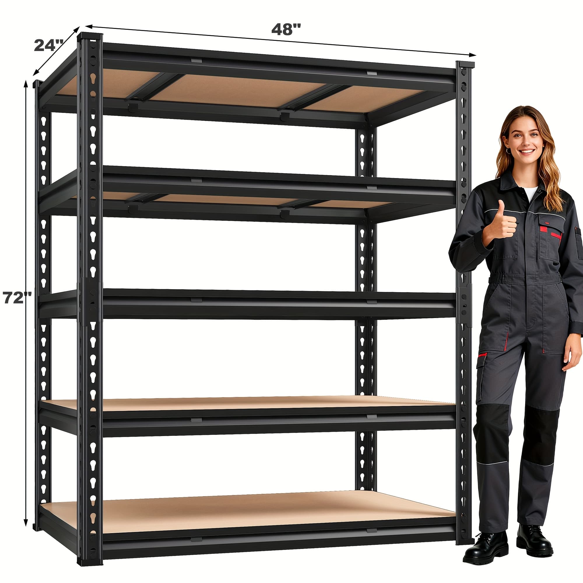 TEMU Sturdy 5-tier Shelving Units Designed For Heavy Storage, Adjustable For Use In Basements, , And Commercial Spaces, And Easy To Assemble, Utility Racks
