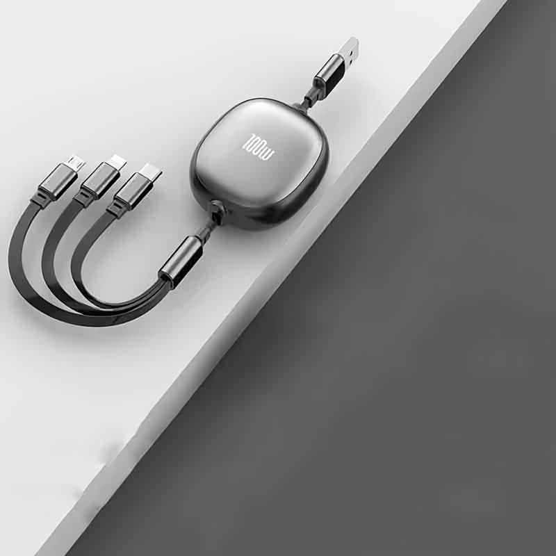 TEMU Jozashon 1pc With 6 Colors For Fast Charging, 3-in-1 Retractable 1 To 3 Data Cable Storage, 6a Mobile Phone Charging, Convenient For Home, Car, And Travel Carrying