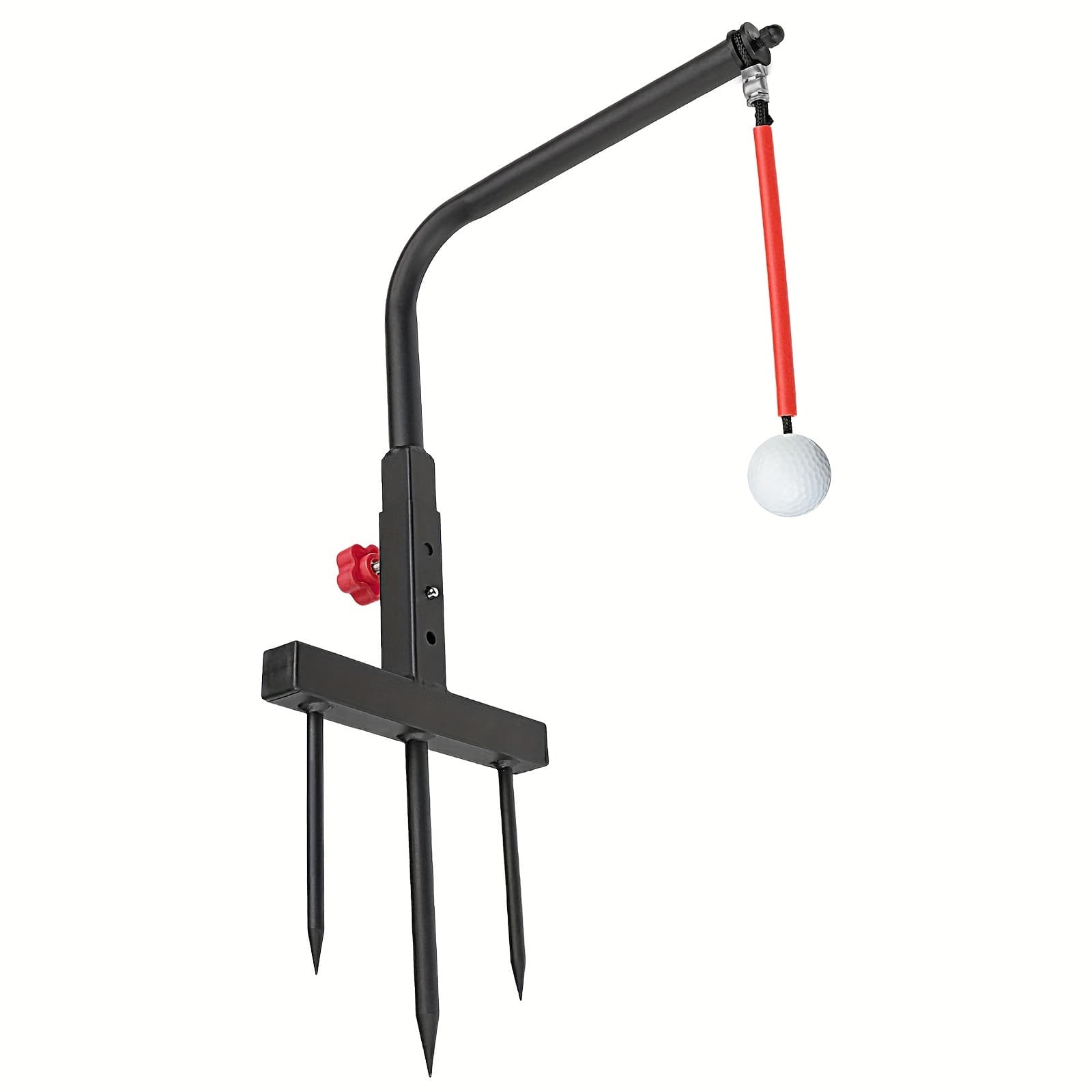 TEMU Huaen Golf Swing Trainer - Durable Iron Golf Practice Swing & Hitting Training Aid - Golf Accessories For Any Level With Replacement Ball Included & Height Adjustment