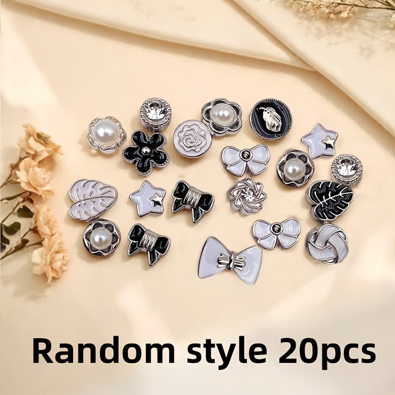 TEMU 20/40pcs Mixed Style Random Sewn Hidden Button, Shirt Cardigan Clothing Decorative Nail Button, Anti-leakage Button, Detachable Button Invisible Brooch Button