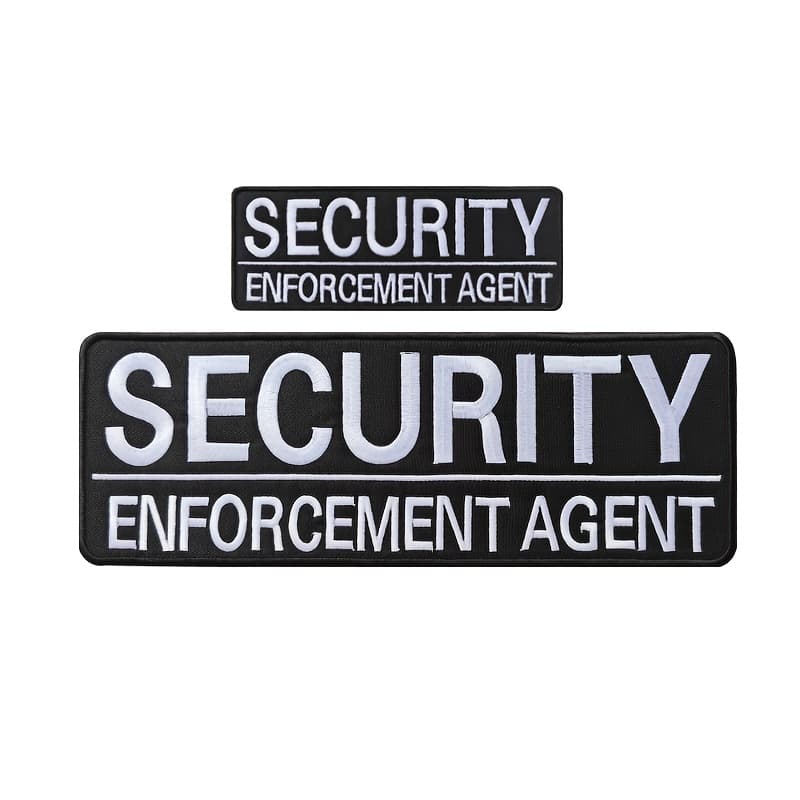 TEMU 2pcs 10x3.54in 5x1.77in Security Patch Hook And Loop Embroiderd Security Vest Patches For Tactical Vest Security Guard Costume Jacket Decorative Attachment Emblem