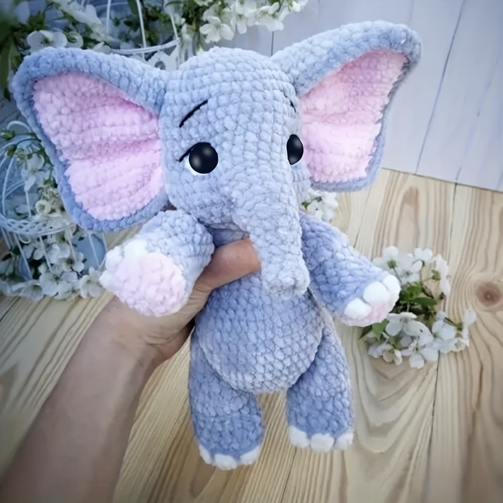 TEMU Complete Crochet Kit For An Elephant - Includes , Ideal For Home Decoration And Gifts For And Couples