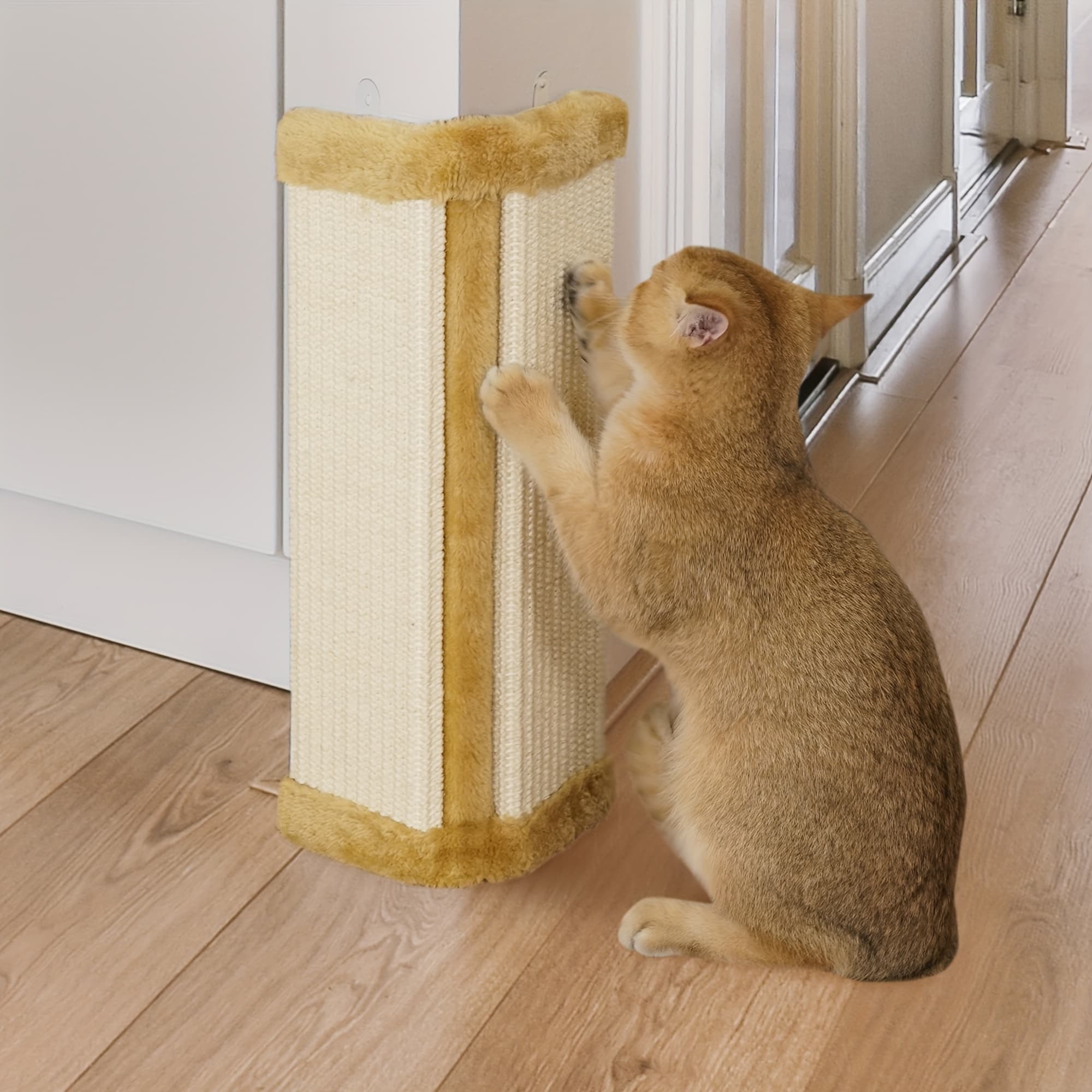 TEMU Cat Wall Corner Scratcher Furniture Protector Kittens Scratch Board Sisal Cat Scratching Pad Wall Mounted For Indoor Cats