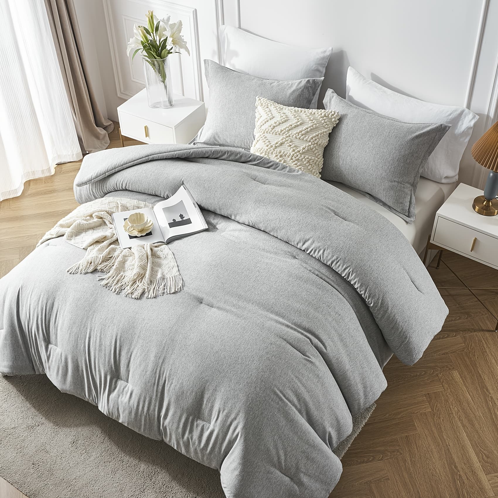 TEMU 2/3pcs Boho Dyeing Comforter Sets Queen, Bedding Comforter For All Season, Breathable Fluffy Bed Sets With 1 Comforter And 1 Pillowshams, Suitable For All , Machine Washable, Holiday Gifts