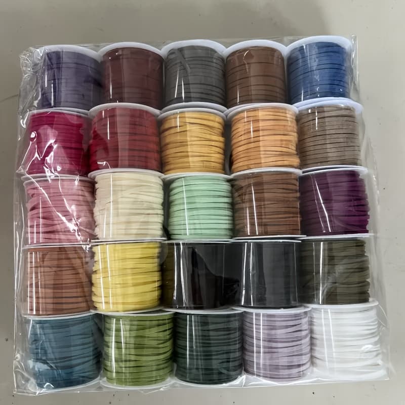 TEMU 2d Flat - 25 Rolls Of Colored 2.6mm Flat Suede Soft Wire Set, Perfect For Jewelry Making, Making, Gift Box Decoration, Handmade Gift Packaging, The Perfect Gift