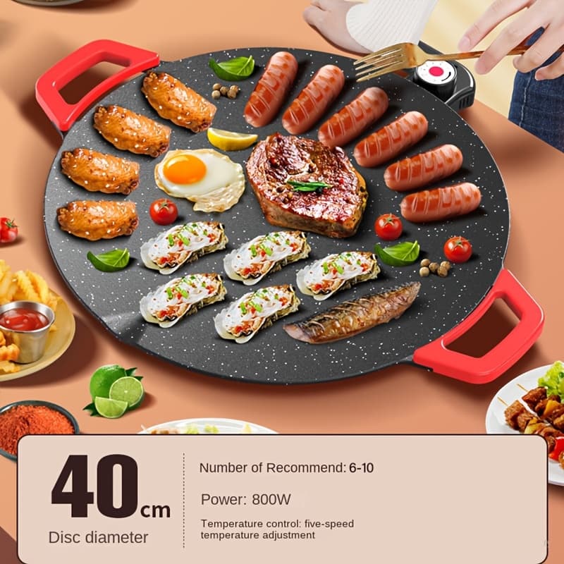 TEMU Aoran 18 "/19" Electric Baking Pan, Indoor Electric Frying Pan, Five-speed Adjustable, To Clean Electric Baking Pan