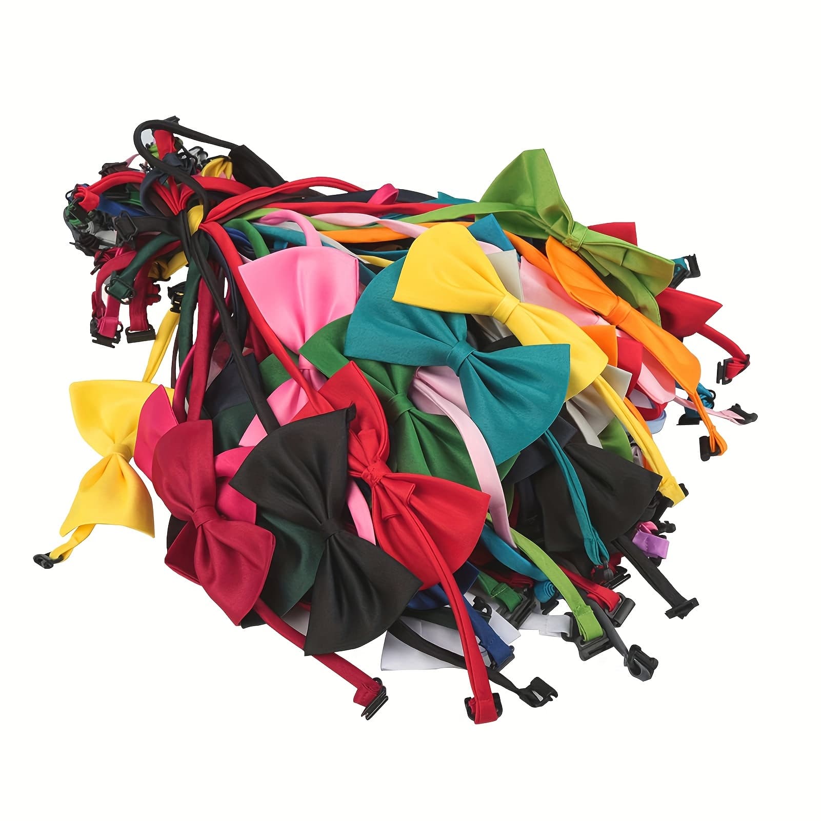 TEMU Dog Bow Ties, 60pcs Bulk Adjustable Dog Bows, Puppy Bow Tie, Suitable For Cats And Dogs, Assorted Colors Pet Grooming Bows (60pcs/pack)