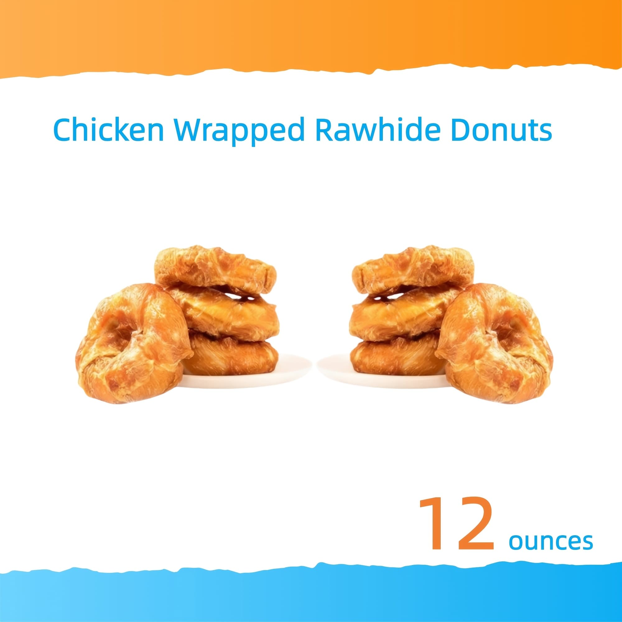 TEMU Dog Treats, Chicken Wrapped Donuts, 3/6/12oz Multiple Sizes, High Protein Dental Chews, Training Rewards For Small & Medium Dogs