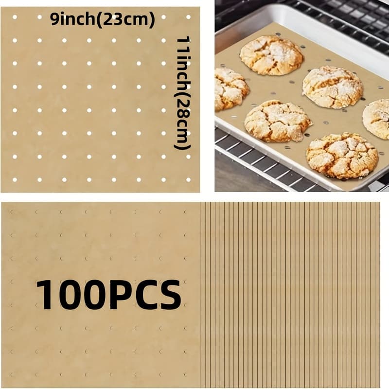 TEMU 50/100pcs Air Fryer Oven Liners 11 X 12inch/9 X 12inch Disposable Air Fryer Parchment Paper Liners Rectangle Non Stick Parchment Baking Paper Compatible With Air Fryer