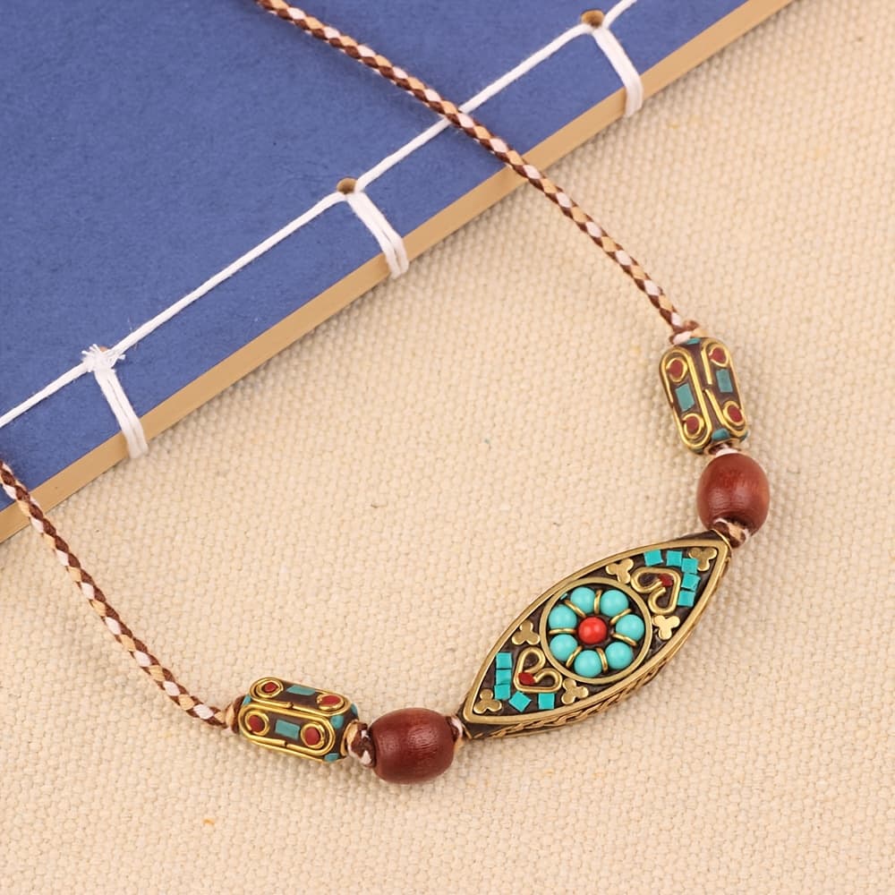 TEMU Hand Made Necklace Hand-twisted Rope Easy And Additions Pendant Handmade Jewelry Chain