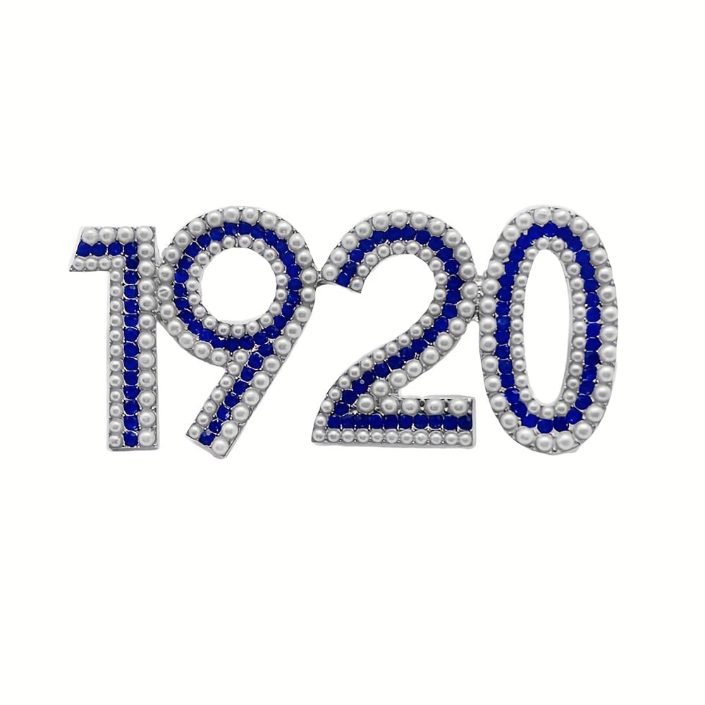 TEMU Exquisite Greek Sorority 1920 Blue & Metal Brooch Pin - Style Jewelry Gift For Graduation, Teacher's Day, Back-to-school, Accessory, Academic Style Accessory, Durable Clasp
