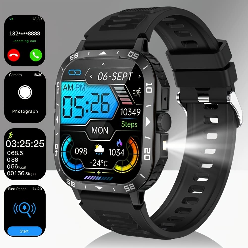 TEMU Smartwatch With Led Lighting, Music Player, Stopwatch - Multi-sport Mode, Best Gift For , Supports Wireless Calls (answer/make/end) For Iphone And