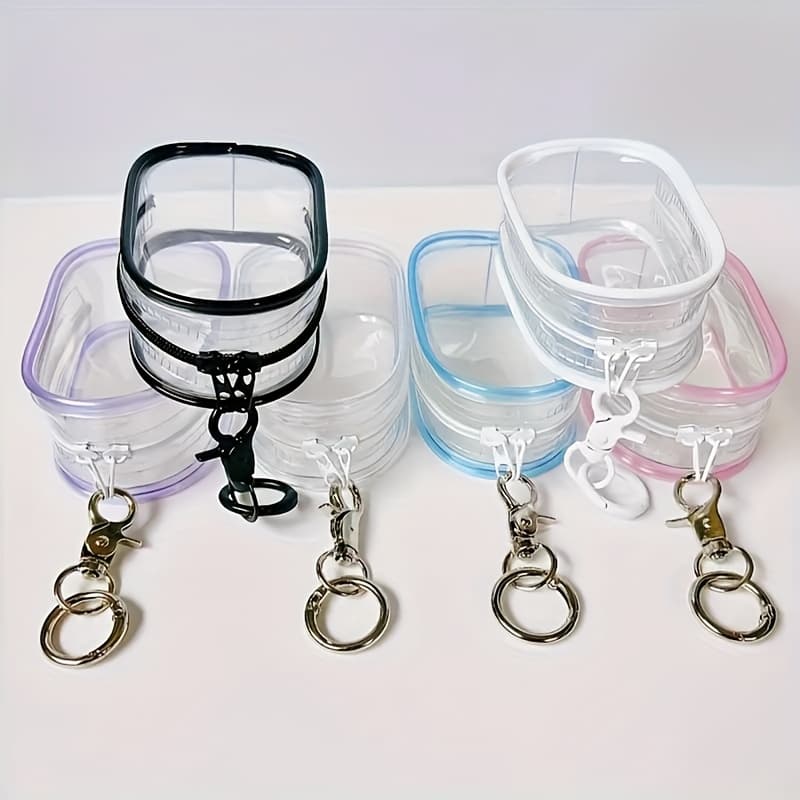 TEMU Set Of 6 Portable Mini Zipper Bags, Versatile Storage Solution, Case For Headphones And With A Keychain, Travel Essentials