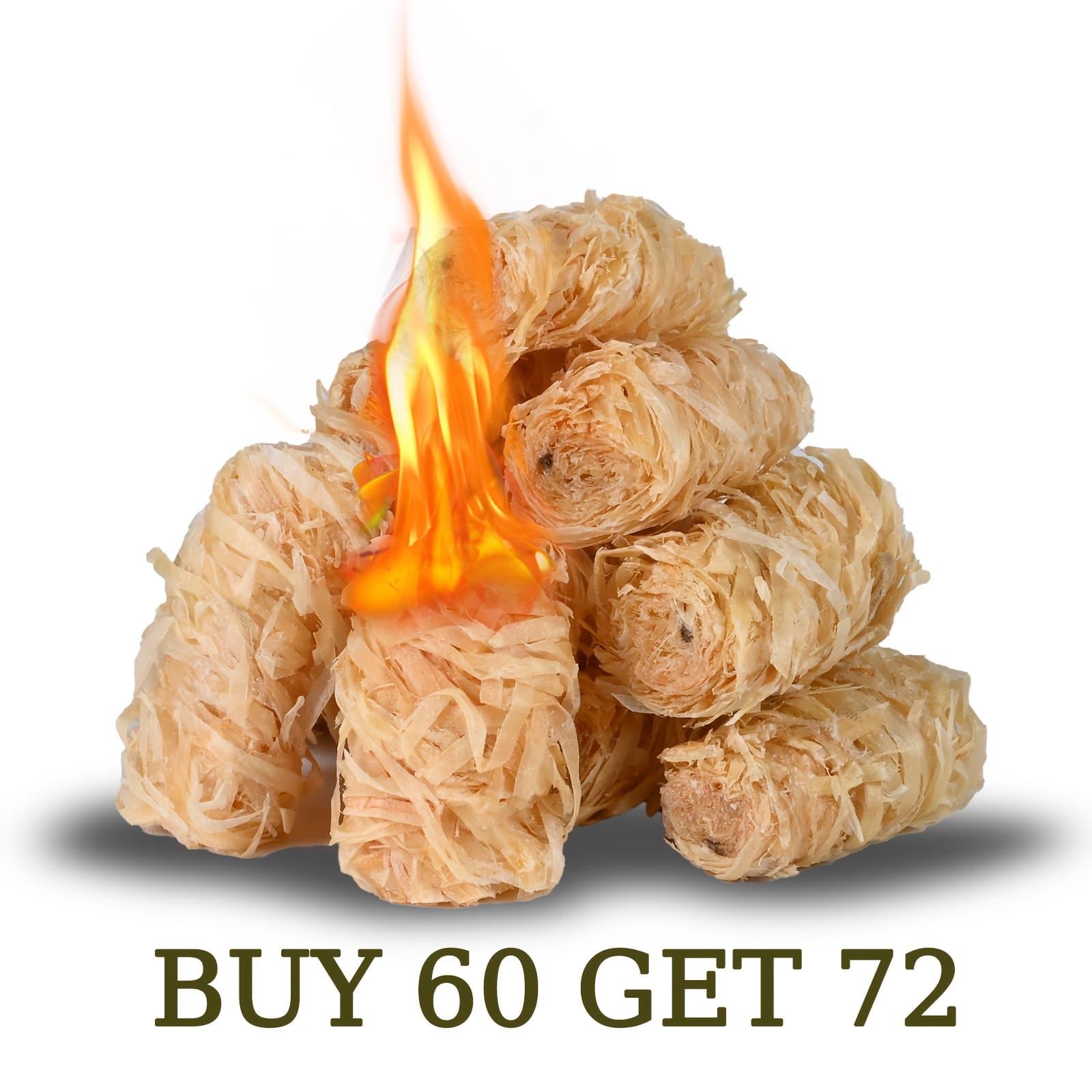 TEMU 24/60 Get 72/144pcs Starter For Campfires: All Weather Firestarters - Charcoal Starters For Grill | Fire Pit | Indoor Fireplaces | Bbq | Wood Stove |