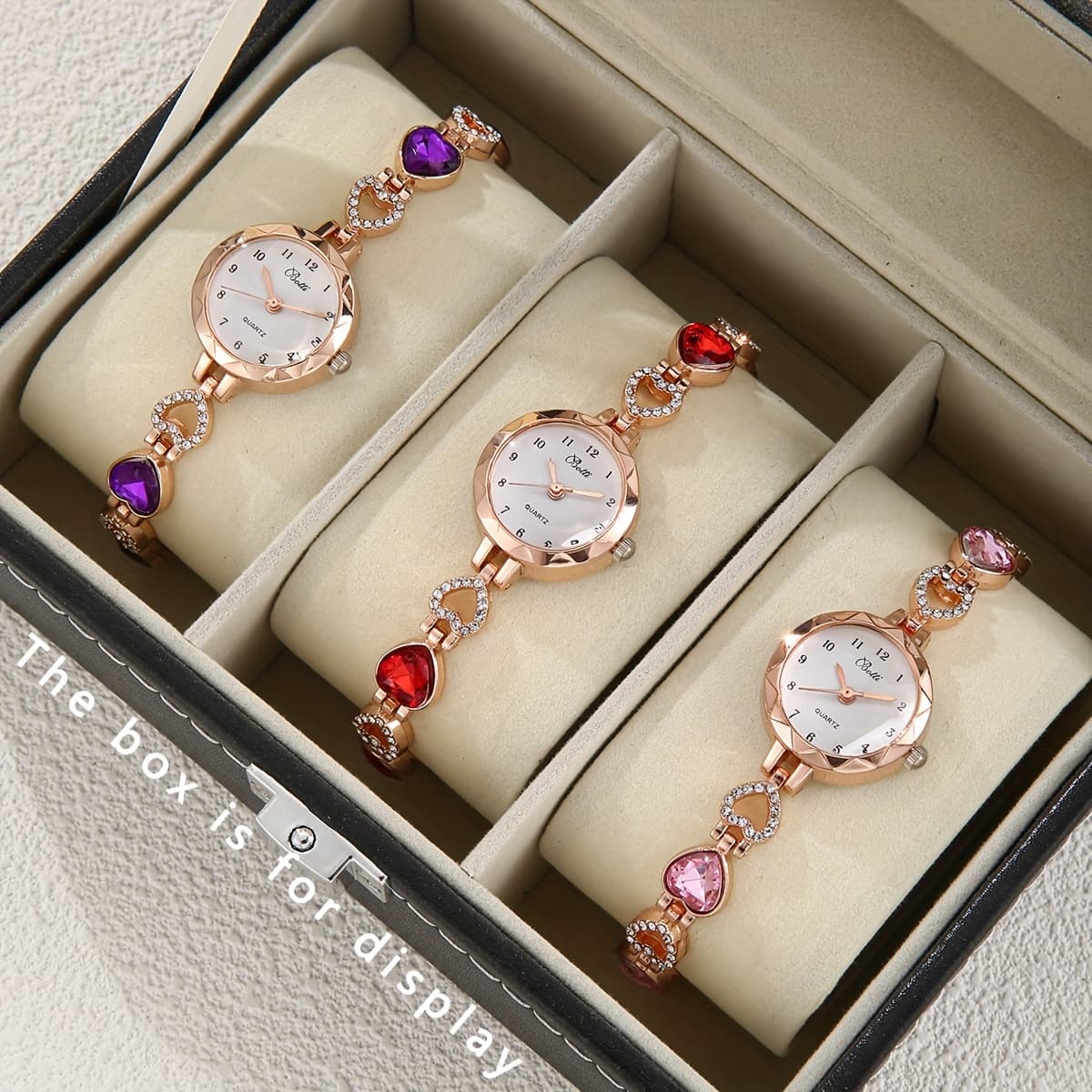 TEMU 3pcs/set Of Women's Fashionable Three- Alloy Quartz Watches, For Her