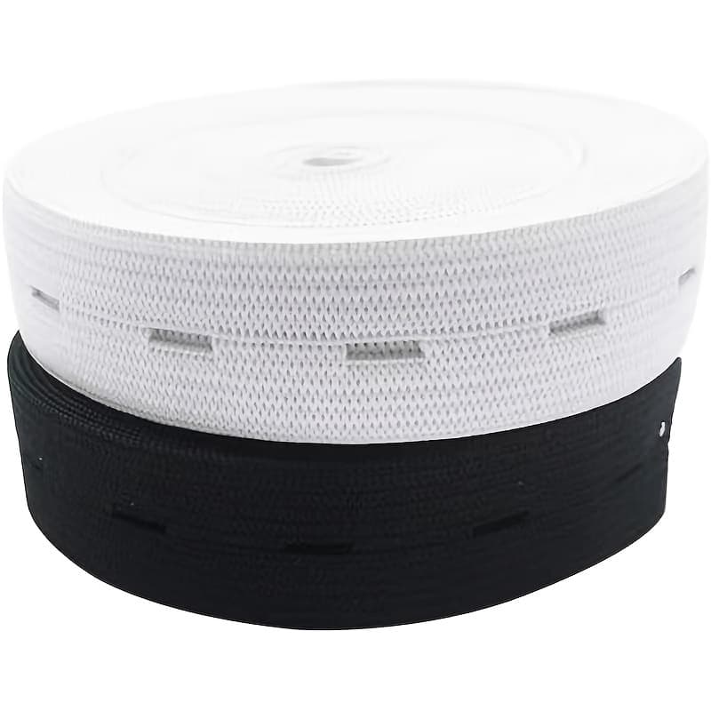 TEMU 2pcs 500cm Button Elastic Belt Elastic Rubber Button Eye Elastic Belt