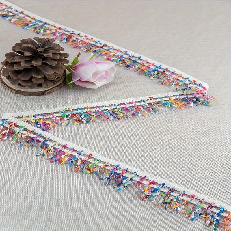 TEMU Sheer Tassel Ethnic Style Clothing Additions Bag Scarf Curtain Lace Women's Slippers Jewelry Additions