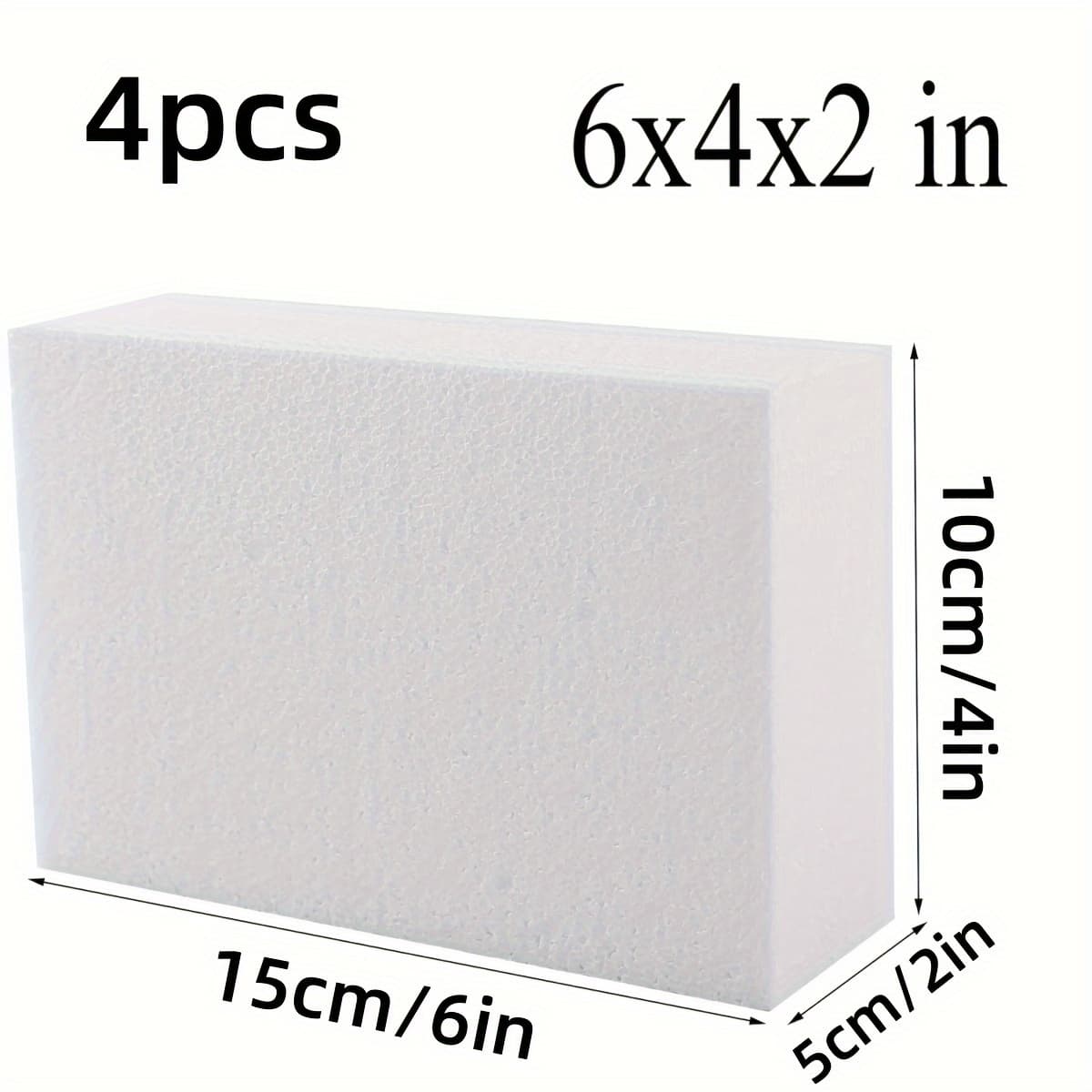 TEMU 4pcs Craft Foam Blocks Polystyrene Bricks 15x10x5cm, Suitable For Arts And Crafts, School Projects, Floral Arrangements, Modeling, And Centerpiece Decorations