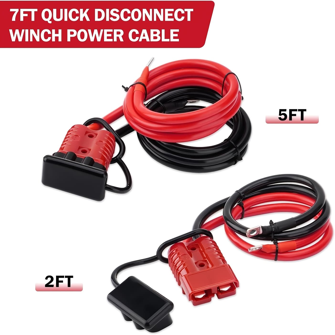 TEMU Quick Disconnect Winch Power Cord, 4/6-gauge 4/6 Awg Copper Wire, Heavy Duty Quick Disconnect Cable Connect Plugs /7ft