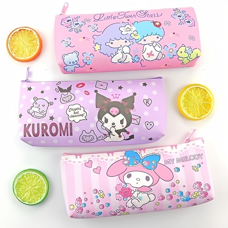 TEMU 3pcs Kuromi, My Melody, Pompompurin Pencil Cases, Large Capacity Design With Multiple Styles , Office And Travel Essentials, Back-to-school Must-have, Back-to-school Gift, Zipper Closure