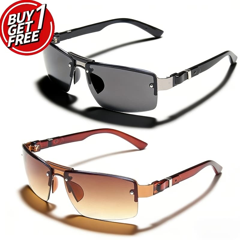 TEMU 2pcs New, High-quality Glasses; Sporty Double-bridge Glasses; Windproof And Sun-shading Glasses