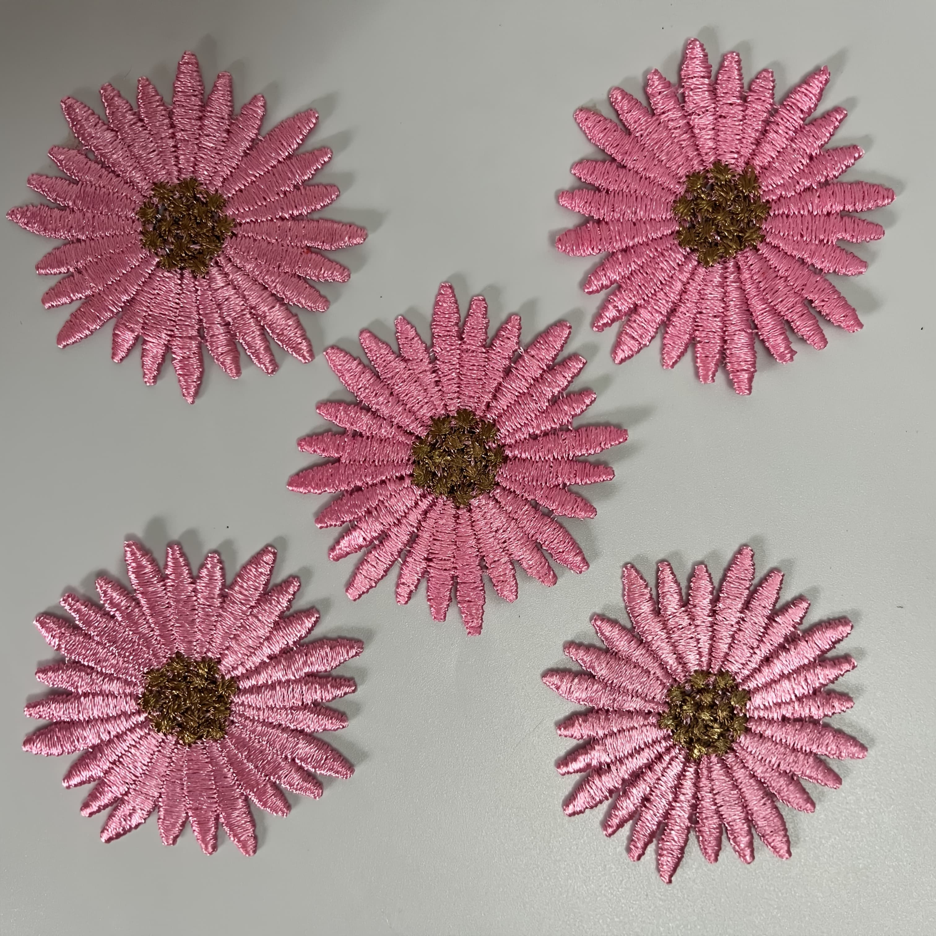 TEMU 5pcs Pink Embroidery Patches - Seasonal Sewing Supplies For Sweaters, Tablecloths, Diy Gifts