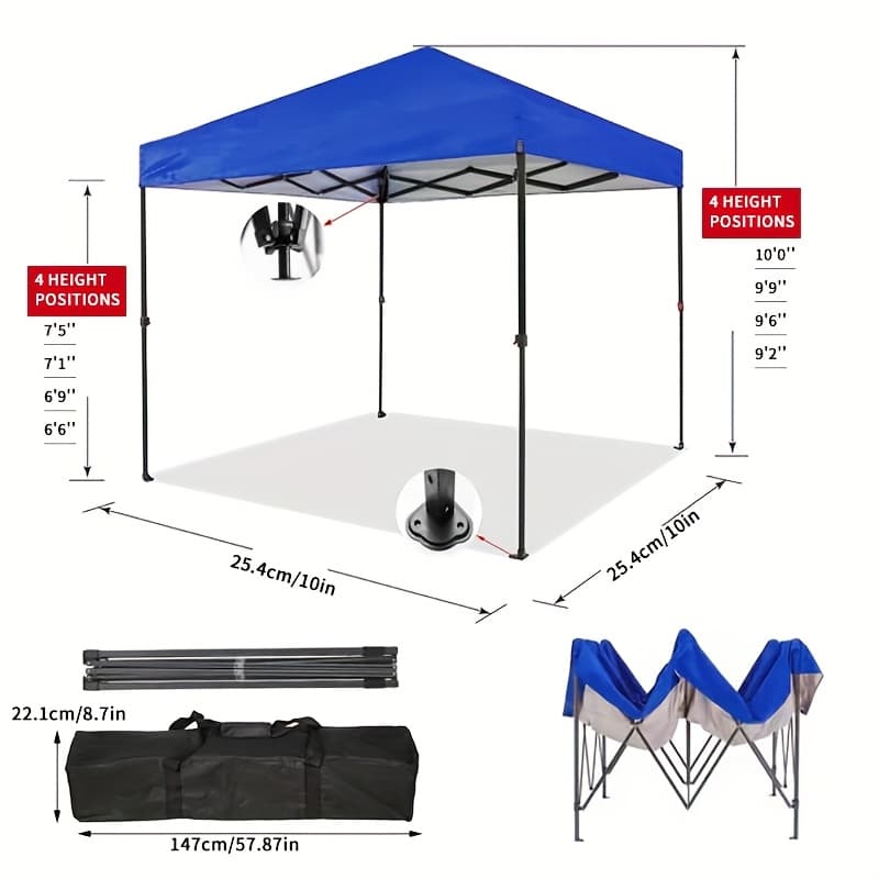 TEMU Outdoor Pop Up Canopy 10'x10' Tent Camping Sun Shelter-series Party Tent, 100 Sq. Ft Of Shade