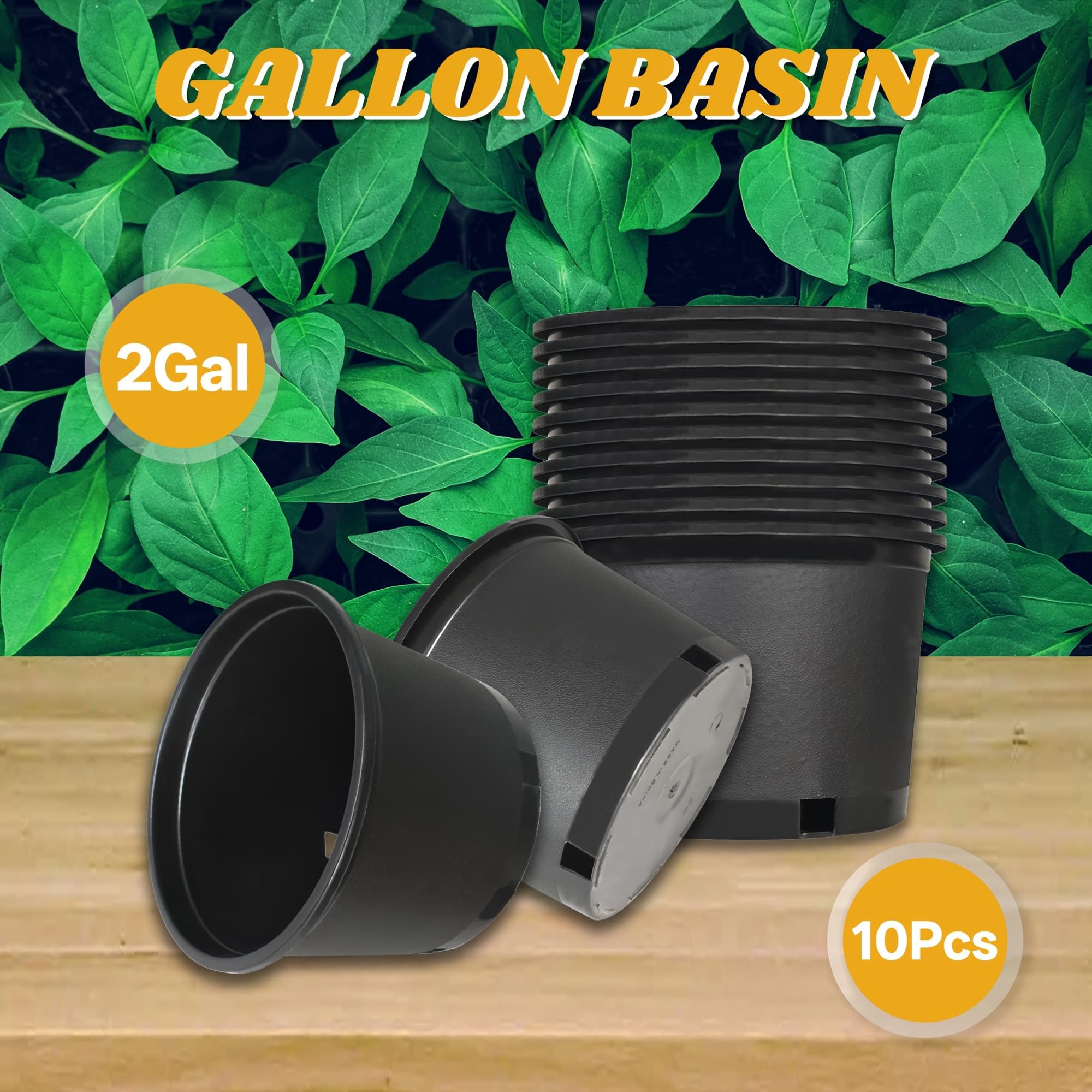 TEMU 10pcs 2 Gallon Squat Nursery Pot Plant Container Garden Planter Pots For Indoor Outdoor Plants Seedlings Vegetables Seedling Succulents Transplanting