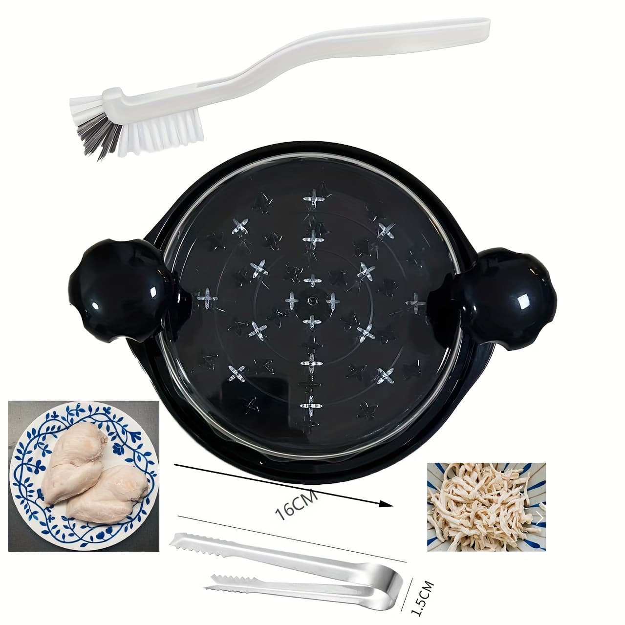 TEMU Chicken Large Tool Twist With Anti-slip Strip, Ergonomic Handle, Bpa Free, Meat Tool Chicken Tool Twist With Heat Tong And Cleaning Brush