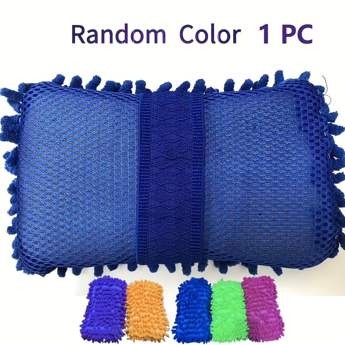 TEMU Random Color 1pc Microfiber Foam Car Wash Gloves | Non-slip Detail With Reinforced Foam Padding | Durable Car Care Tool For Car Washing/polishing (suitable For Home And Commercial Use)