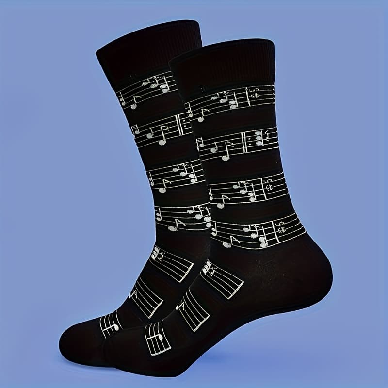 TEMU 1 Pair Of Novelty Fun Note Printed Socks Comfortable Breathable Mid-tube Socks Unisex Socks