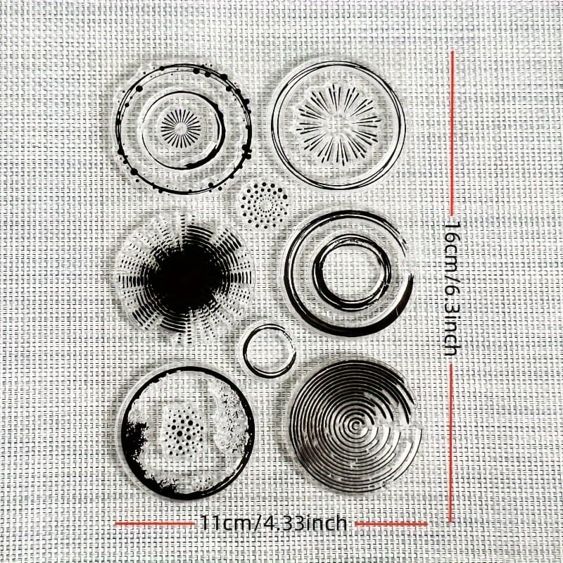 TEMU 1pc Circular Corrugated Transparent Stamp For Card Making Transparent Seal Album Diary Home Decoration