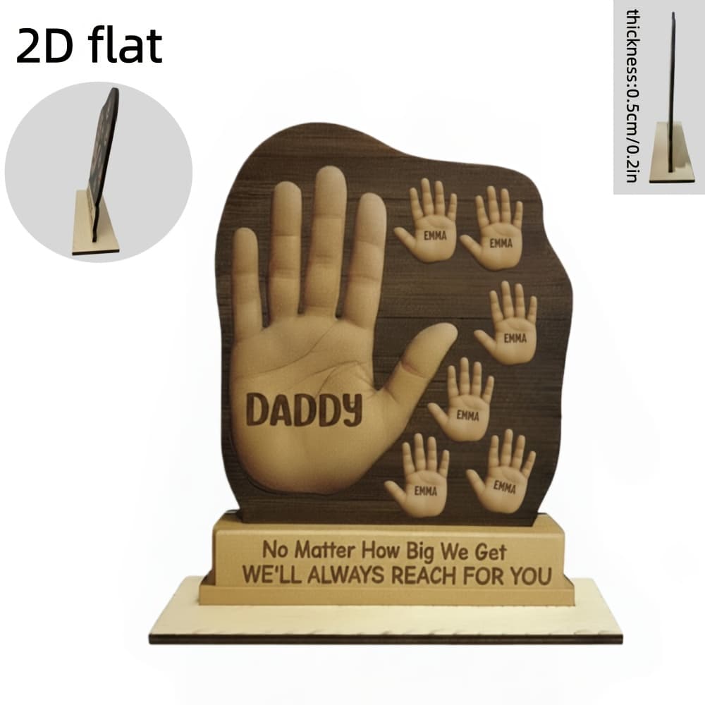 TEMU 2d Flat, 2d Flat-no The Size, We'll - Exquisite Family Custom Personalized 2d Wooden Plaque With Stand - Perfect Father's Day Gift For Dads And Grandpas, Celebrating, , 2d Flat