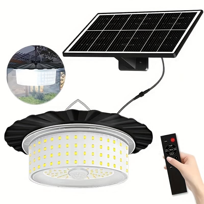 TEMU 1 Pack Solar , Portable Solar Pendant Light Indoor Outdoor, 244 Led 360° Glow Waterproof Solar Lights With Remote Control For Shed, Camping, Gazebo, Patio, Tent