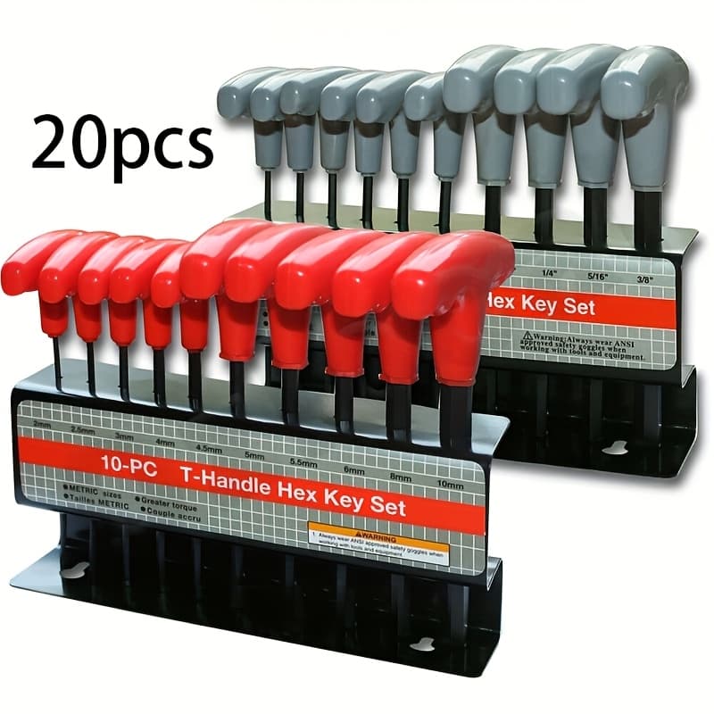 TEMU T Handle Hex Key Set Metric And Or Sae 10/20pcs Allen Keys T Bar Wrench With Stand
