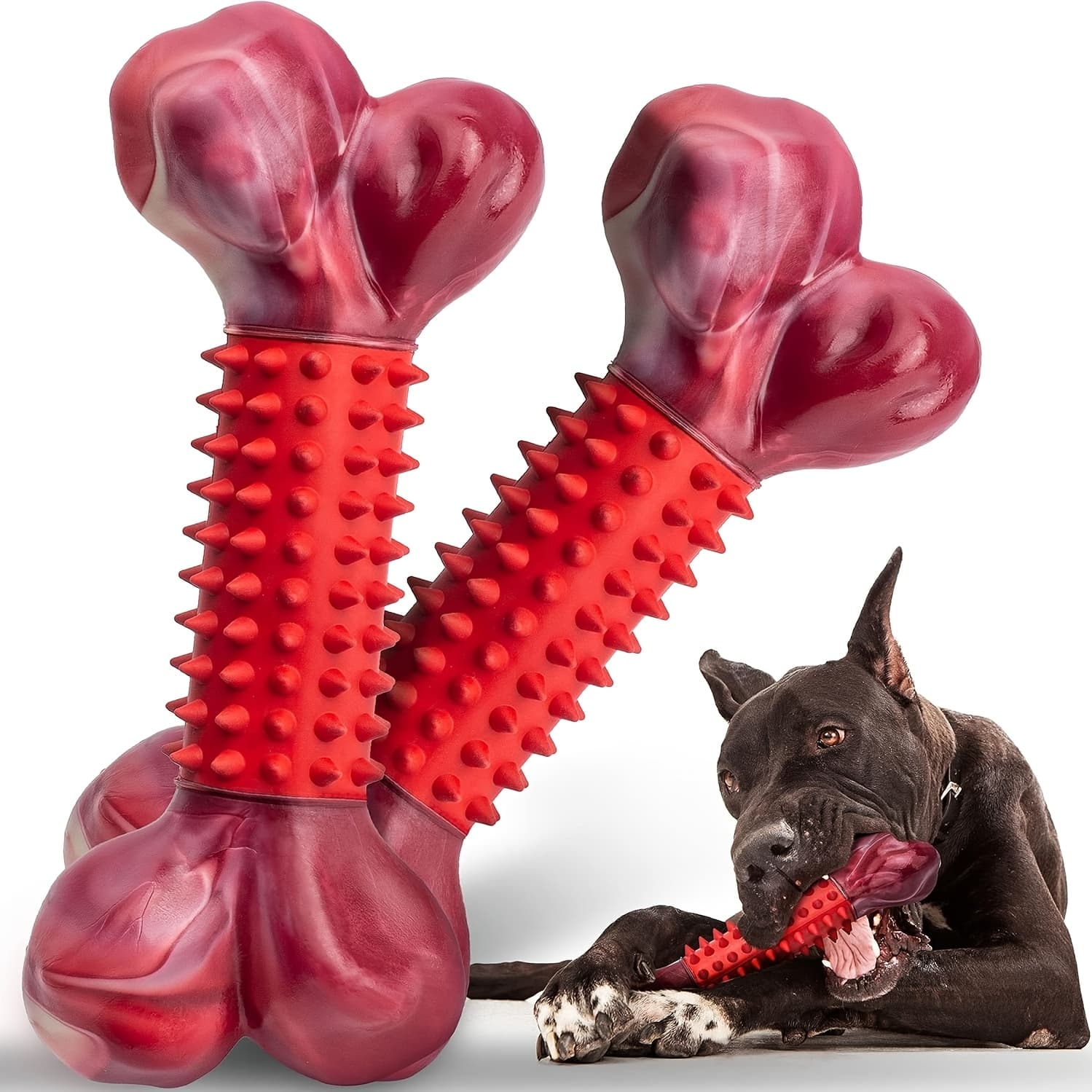 TEMU Tough Dog Toys For Aggressive Chewers Large Breed, Chew Toys, Bones Made With Nylon And Rubber, Big Indestructible Toy, Medium Puppy Teething Chew, , Large Breed, Suitable For Aggressive Chewers