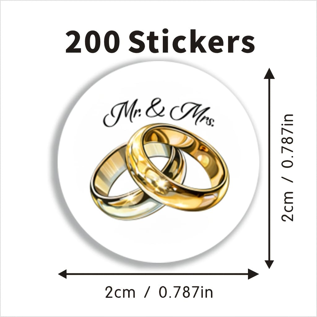 TEMU 200pcs Mr. And Mrs. Chocolate Stickers, Anniversary Stickers, Suitable For Wedding Anniversary Party Gifts, Candy And Envelope Decoration