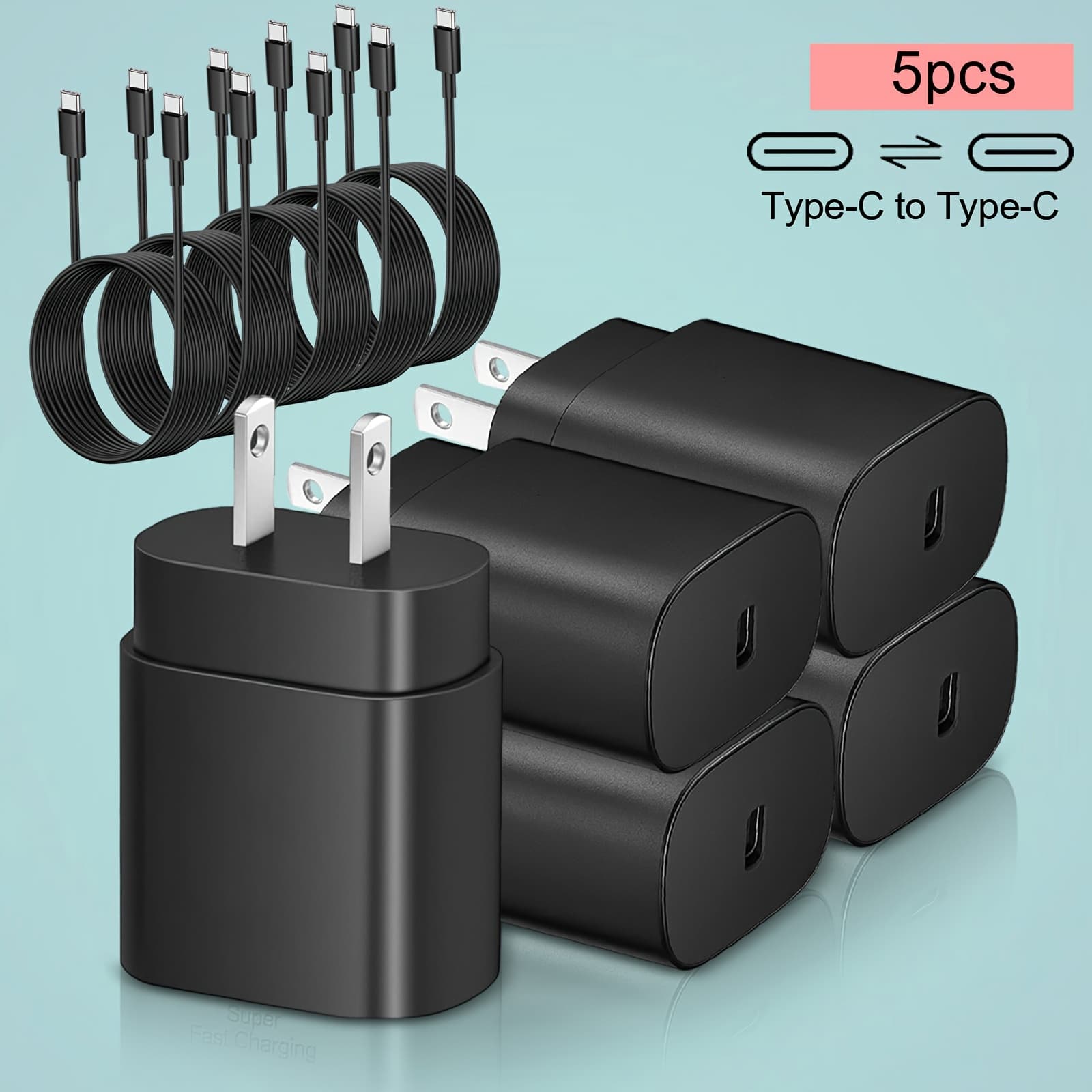 TEMU Fast Charging Usb C Charger Block Super For S23 S22 S21 S21+/ S21 Ultra/ S20/ S20 Ultra/ Note 20, Charger