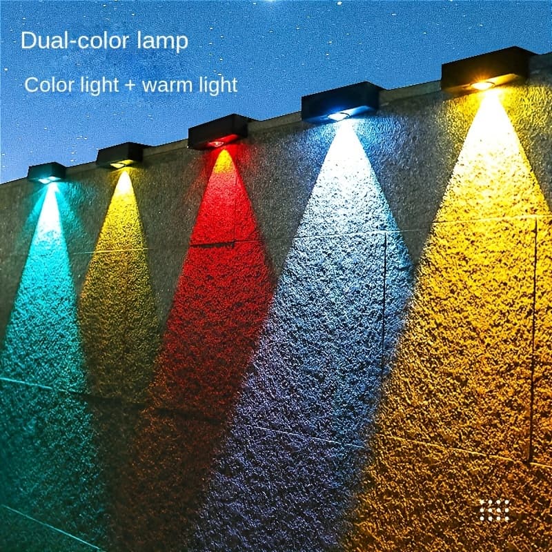 TEMU Solar Fence Lights, Warm White Garden Wall Lights, Outdoor Ip44 Patio Landscape Fence, Deck Lights, Holiday Walkway Decorative Lights, Home Landscape Lighting(6 Pack)