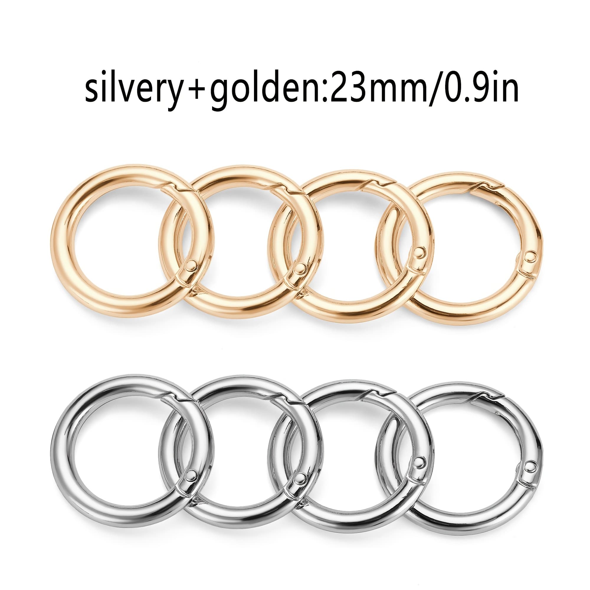 TEMU 36pcs, Circular Metal Spring Keychain, Spring Hook Clip, Spring Keychain Ring, Flat O-ring Suitable For Wallets, Suitable For Such As Luggage, Clothing, Etc