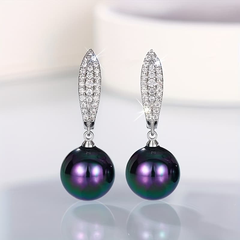 TEMU Elegant And Exquisite -set Zirconia Drop Earrings, Perfect For Women's Wedding Parties, Jewelry For Anniversaries