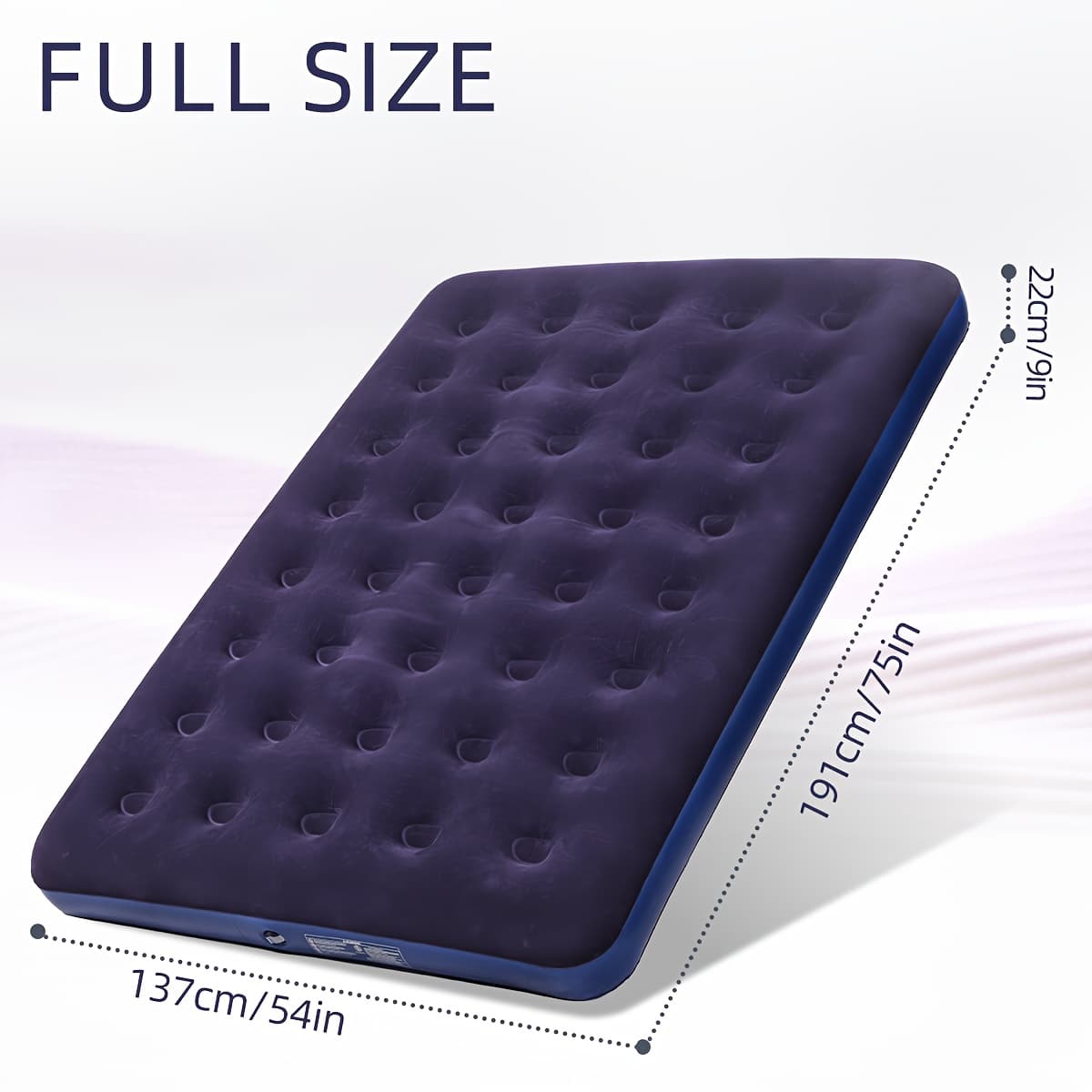 TEMU Upwell Inflatable Air Mattress, Heavy Duty Car & Tent Air Bed With Hand Pump, Comfortable Flocked Sleeping Pad, Portable Blow Up Bed For Camping, Guest, Indoor, Travel, Camping Gear & Accessories