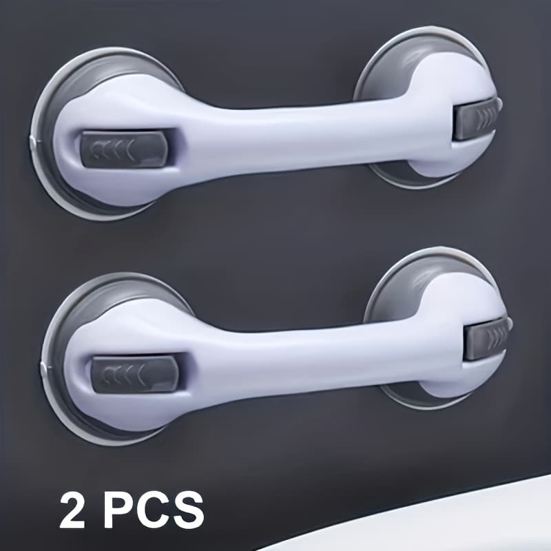 TEMU 2 Bathroom Handrails, Non Perforated Bathroom Safety Handrails, Anti Slip Handrails For Elderly Toilets, Suction Handrails, Shower Handles