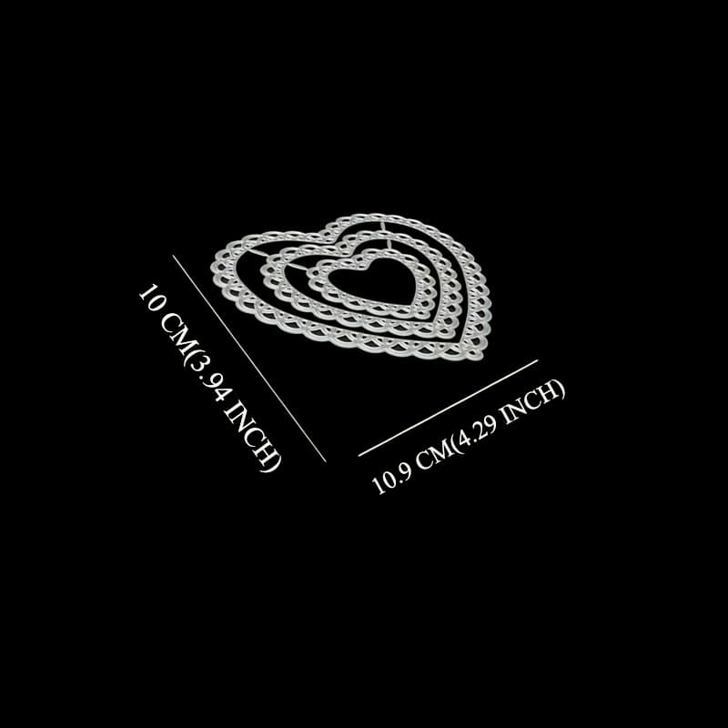 TEMU 1pc Hearts Cutting Dies Suitable For Card Making, Scrapbooking & Diy Crafts - Die Cuts With Stencils For Embossing Templates, Compatible For Die-cutting Machines, Wedding, Birthday, Paper Crafts